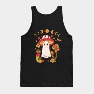 Cute Cottagecore Mushroom Ghost Moon Phases Tank Top